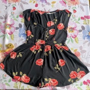 Black Floral Kimchi Blue Romper